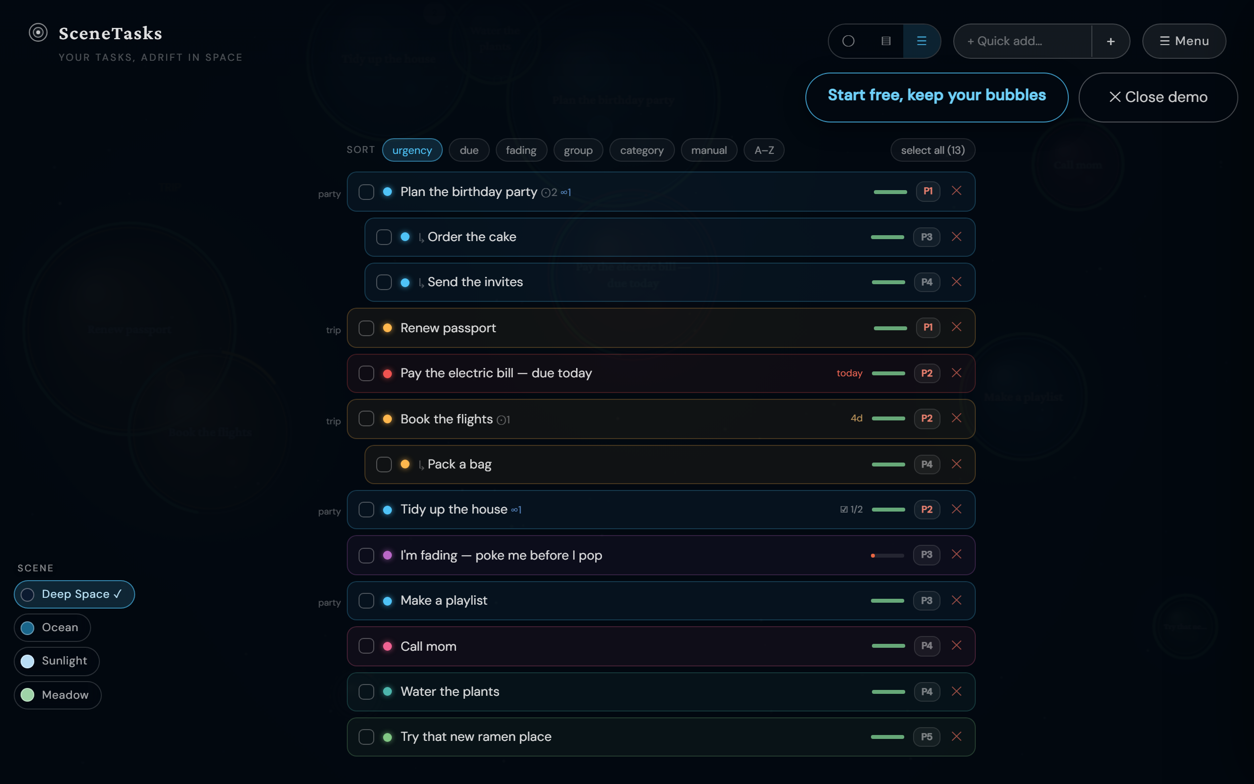 List view